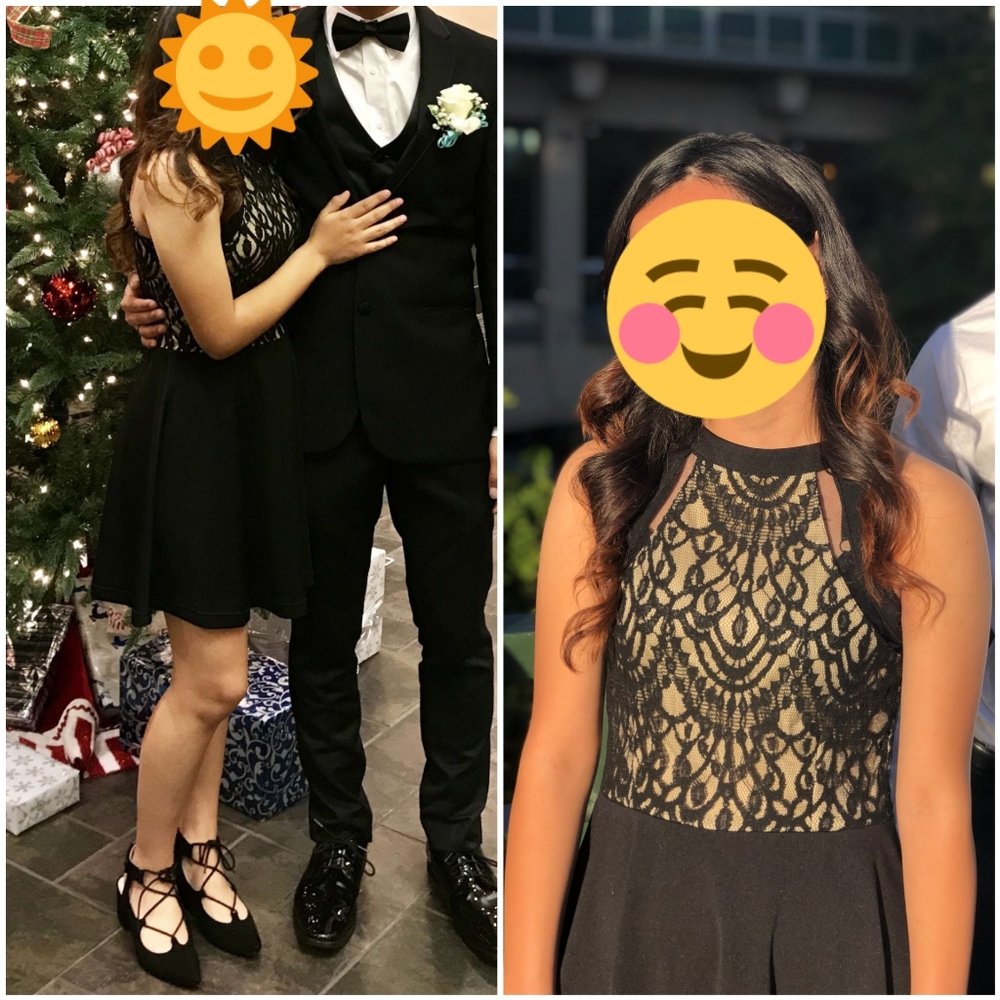 Black Dress w/ halter neck and lace